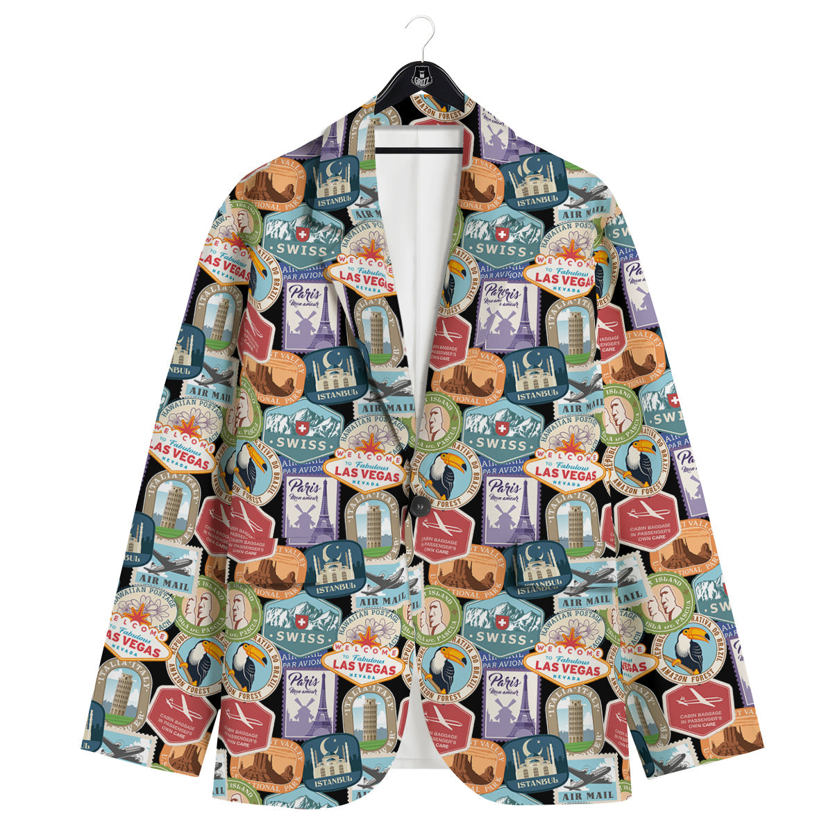 Travel Destinations Print Pattern Men's Sport Coat-grizzshop