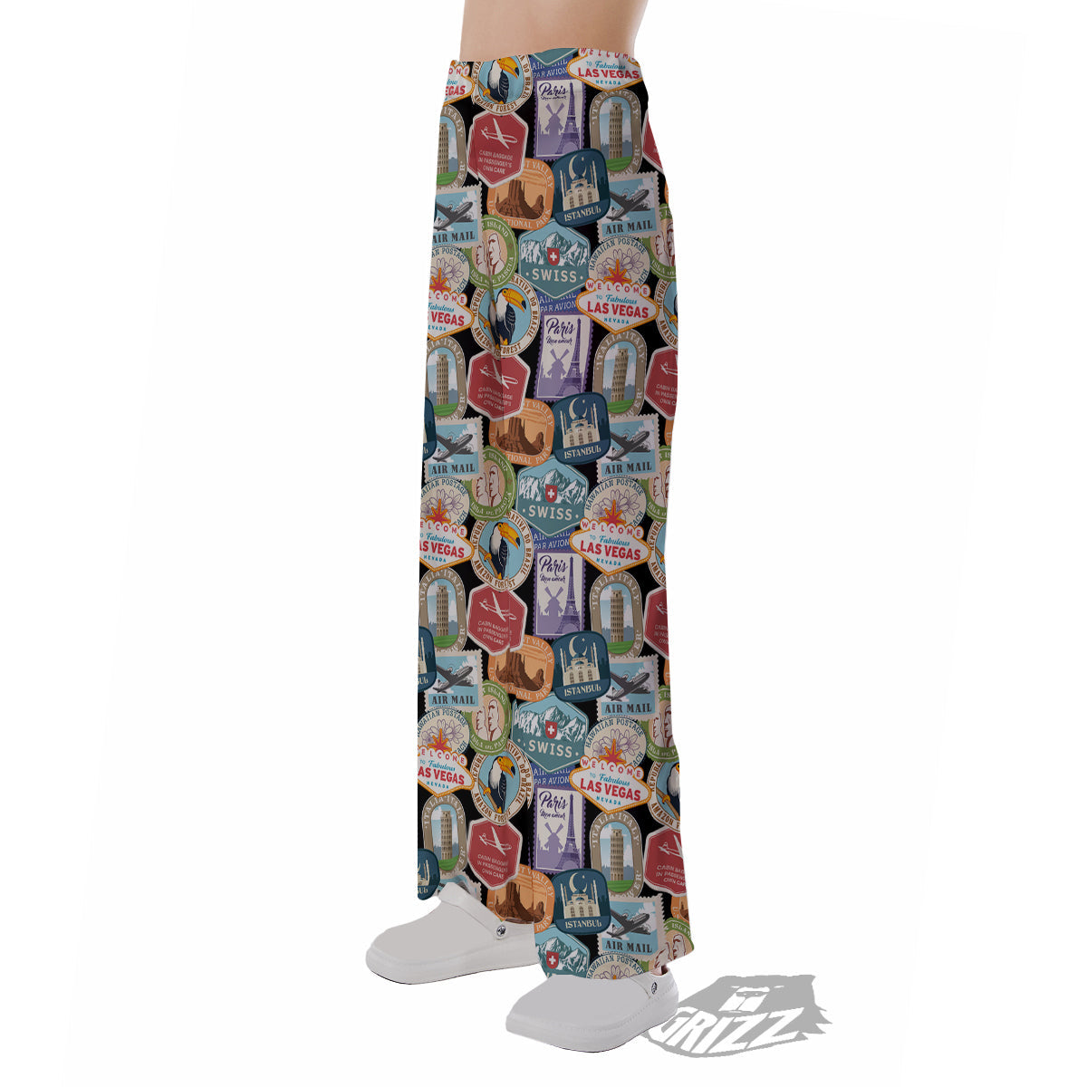 Travel Destinations Print Pattern Pajama Pants-grizzshop