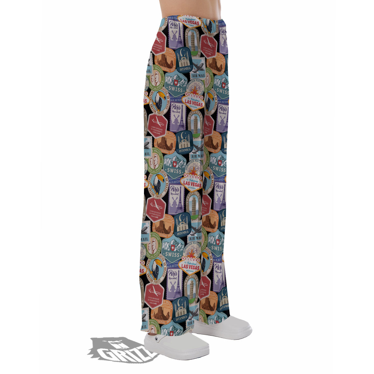 Travel Destinations Print Pattern Pajama Pants-grizzshop