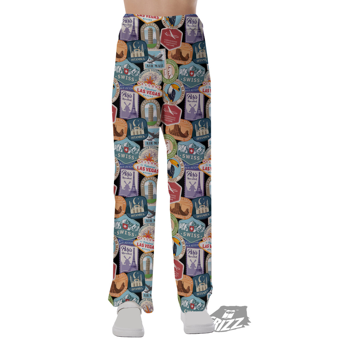 Travel Destinations Print Pattern Pajama Pants-grizzshop