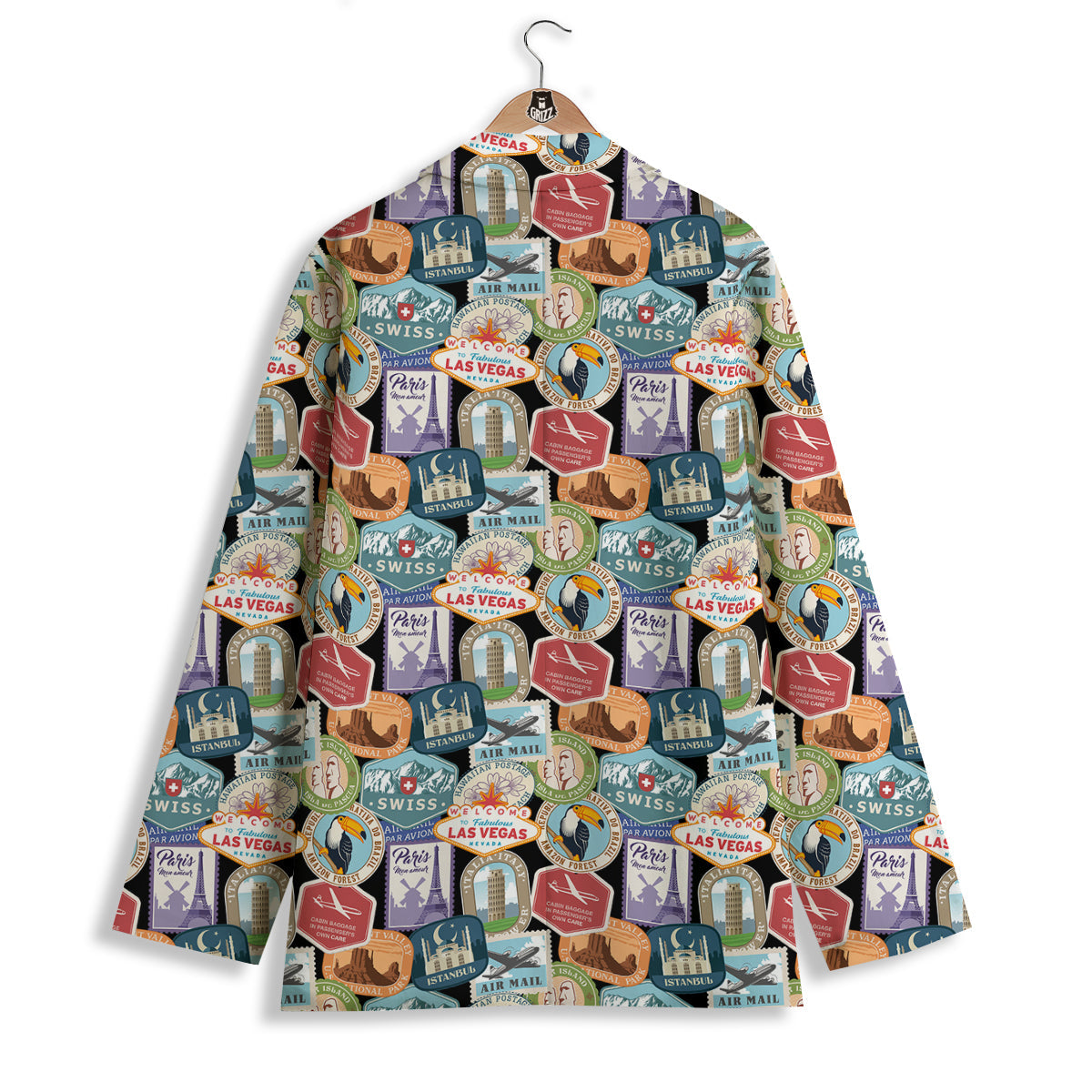 Travel Destinations Print Pattern Women's Blazer-grizzshop
