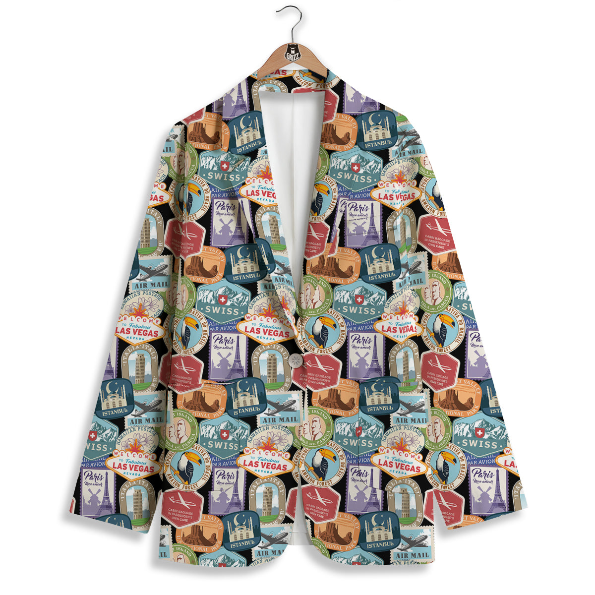 Travel Destinations Print Pattern Women's Blazer-grizzshop