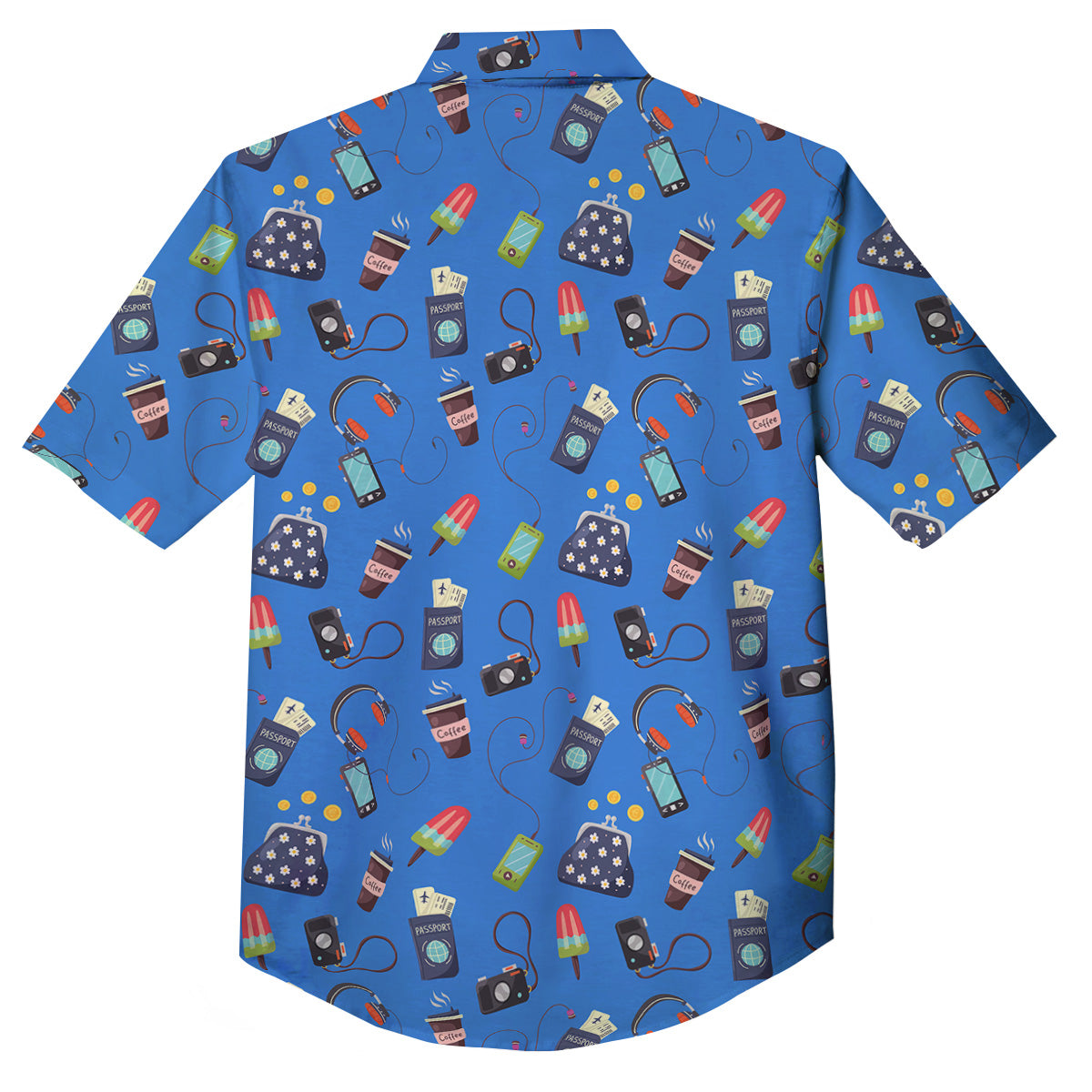 Travel Gear Vacation Print Pattern Button Up Shirt-grizzshop