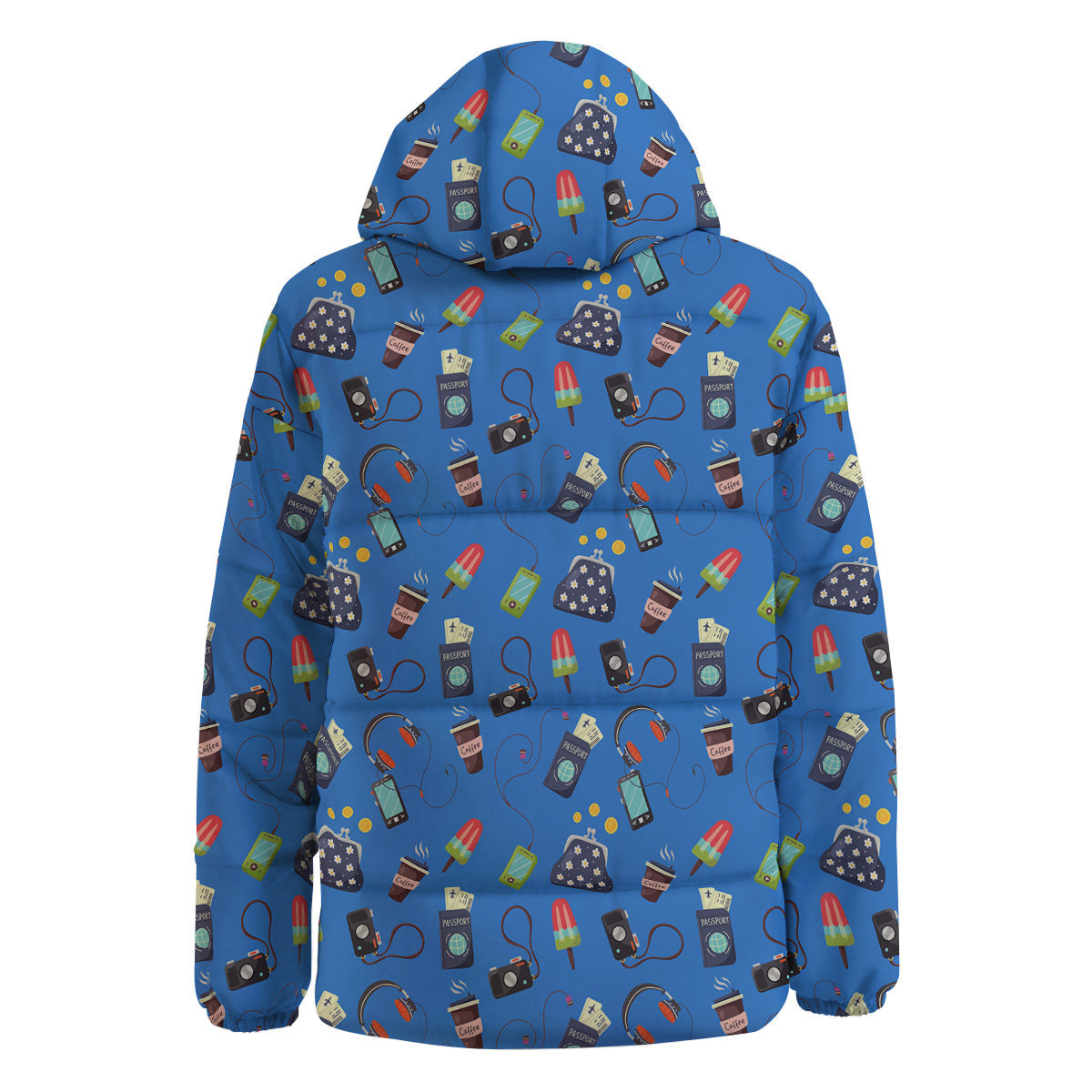 Travel Gear Vacation Print Pattern Down Jacket-grizzshop