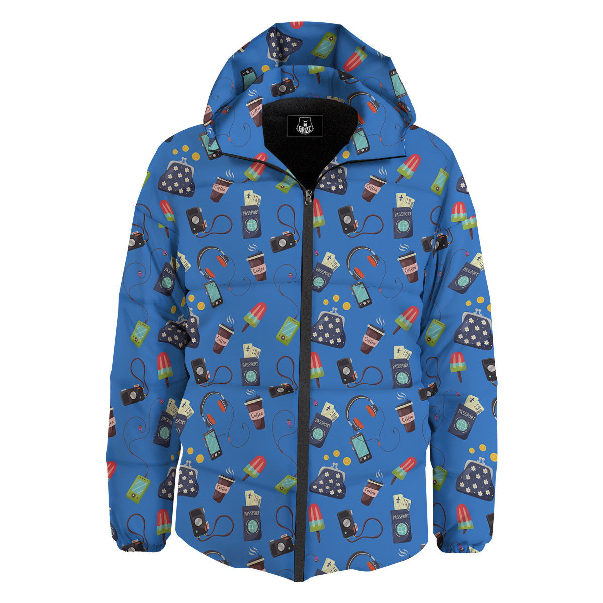 Travel Gear Vacation Print Pattern Down Jacket-grizzshop