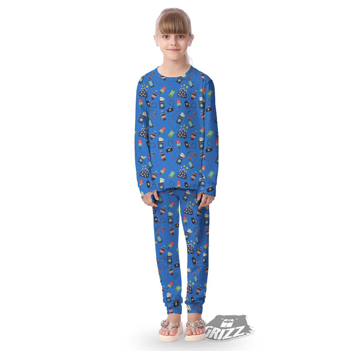 Travel Gear Vacation Print Pattern Kid's Pajamas-grizzshop