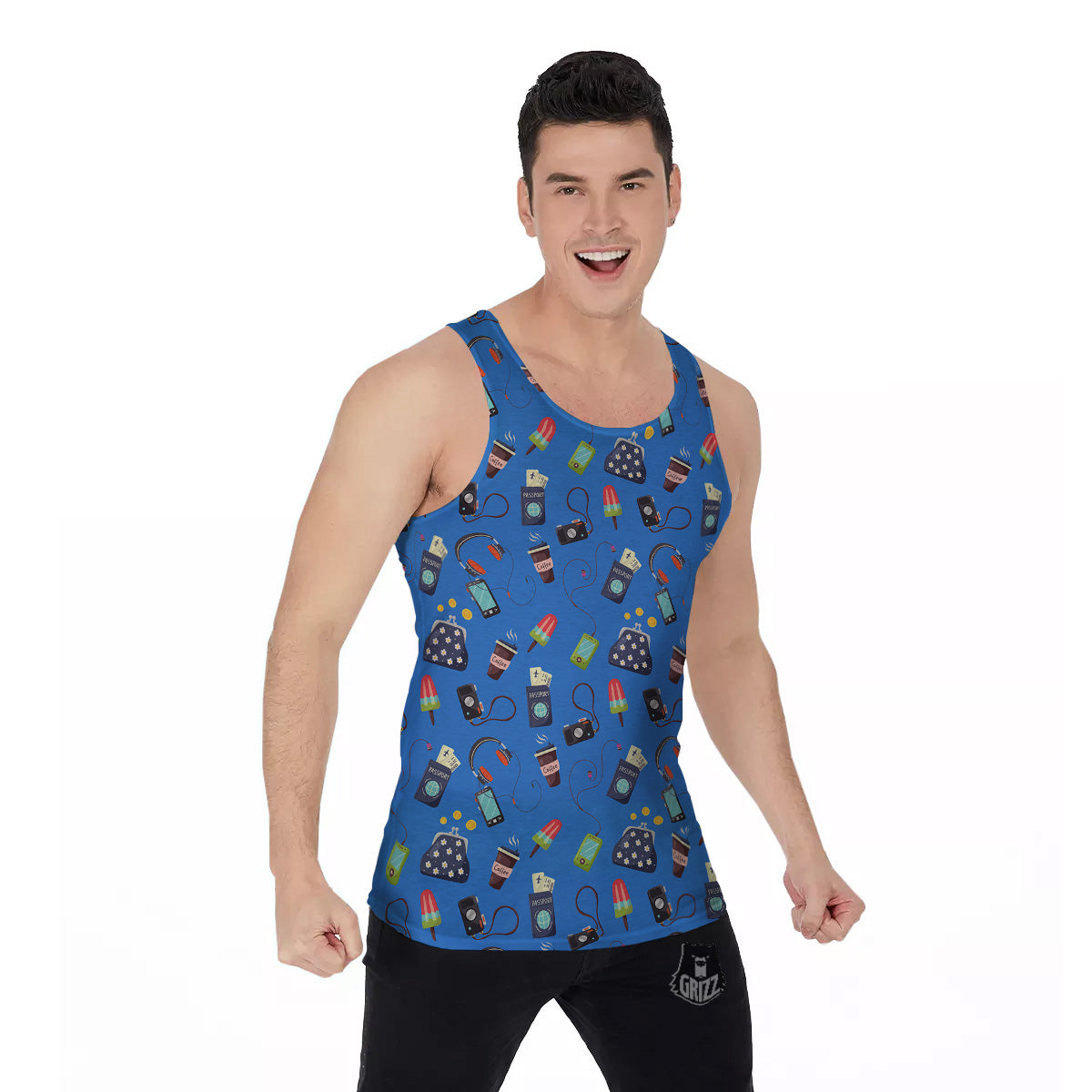 Travel Gear Vacation Print Pattern Men's Tank Top-grizzshop