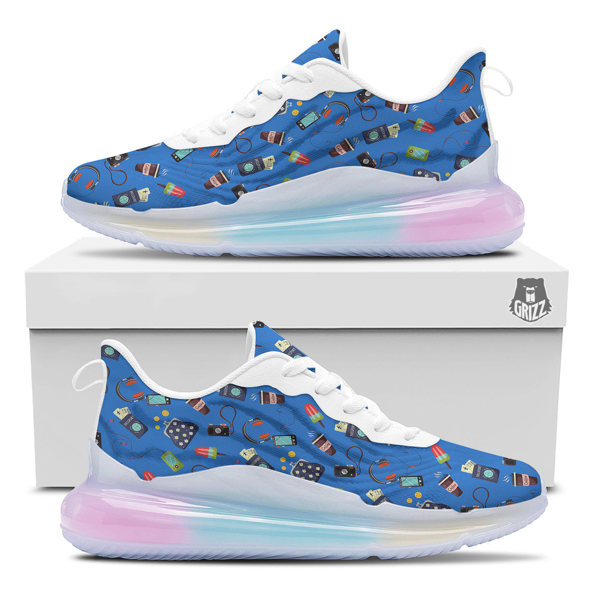 Travel Gear Vacation Print Pattern Running Sneakers-grizzshop