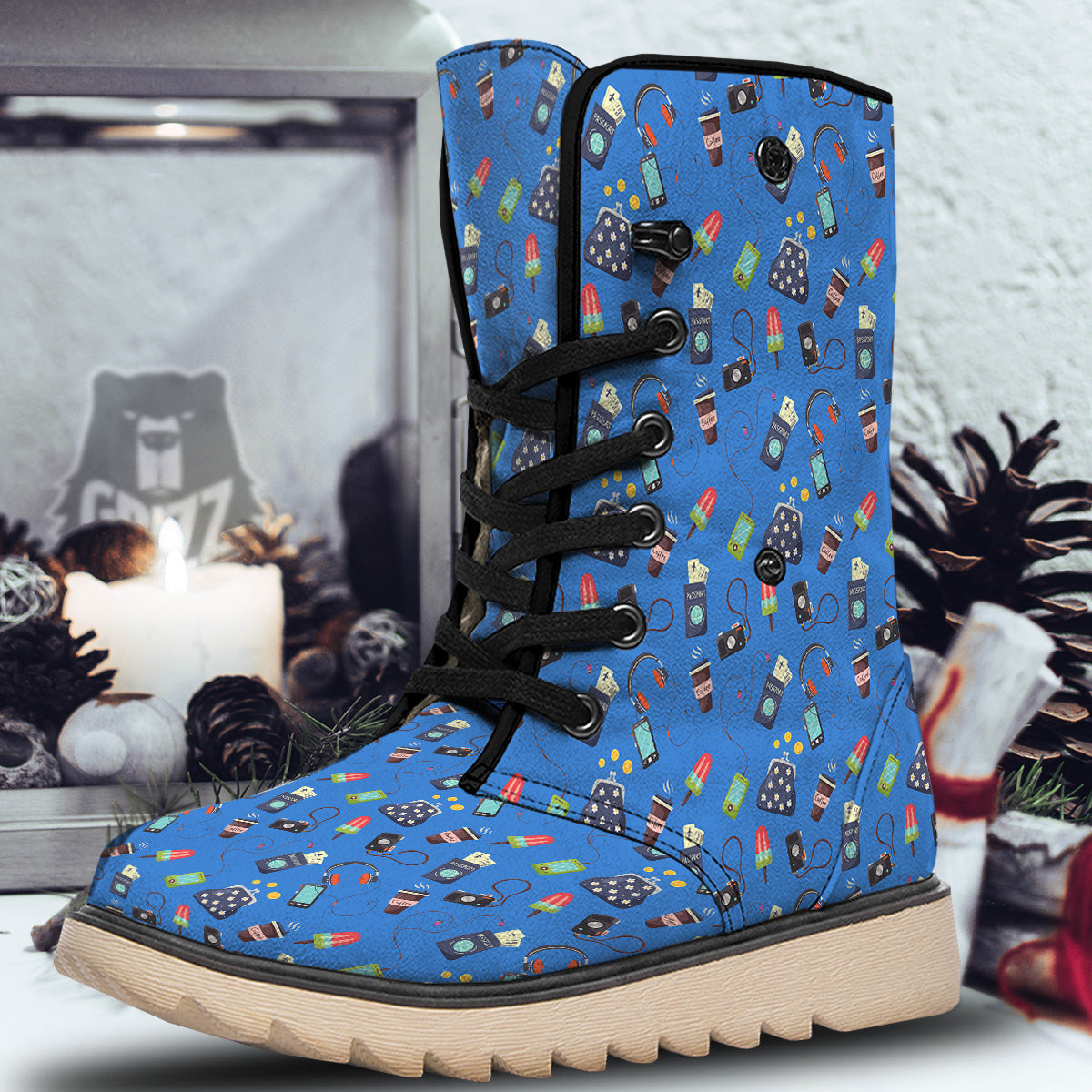 Travel Gear Vacation Print Pattern Snow Boots-grizzshop