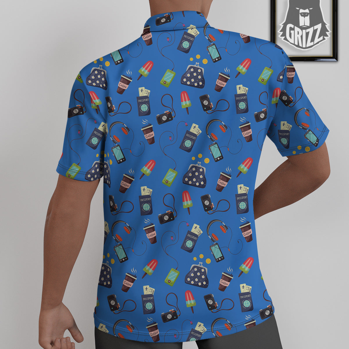 Travel Gear Vacation Print Pattern Untucked Shirts-grizzshop