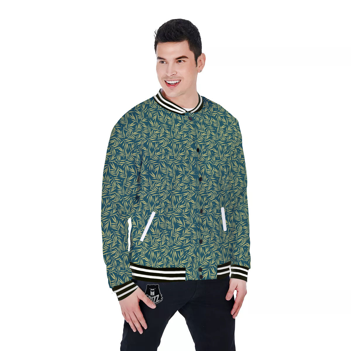 Tree Bamboo Green Print Pattern Baseball Jacket-grizzshop