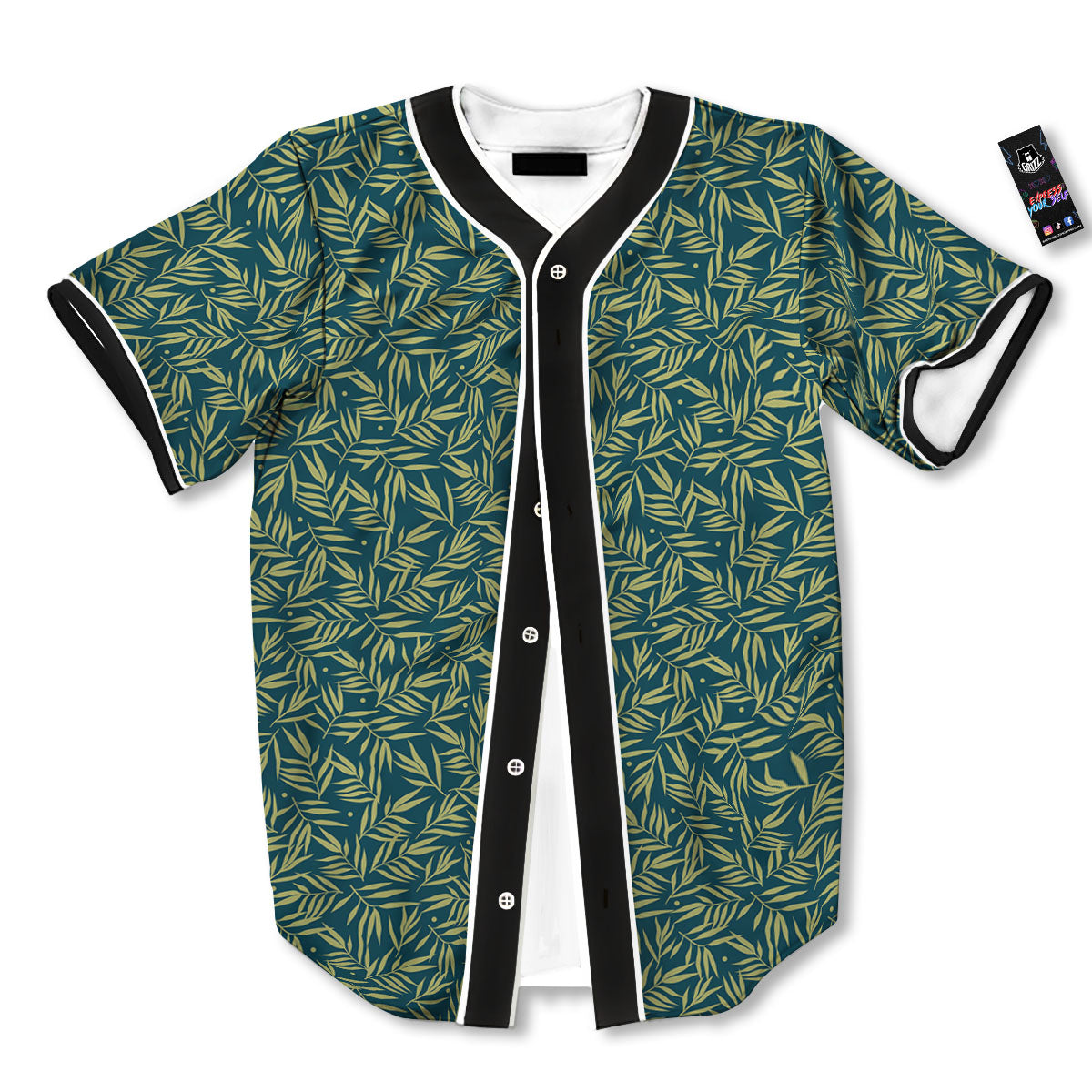 Tree Bamboo Green Print Pattern Baseball Jersey-grizzshop