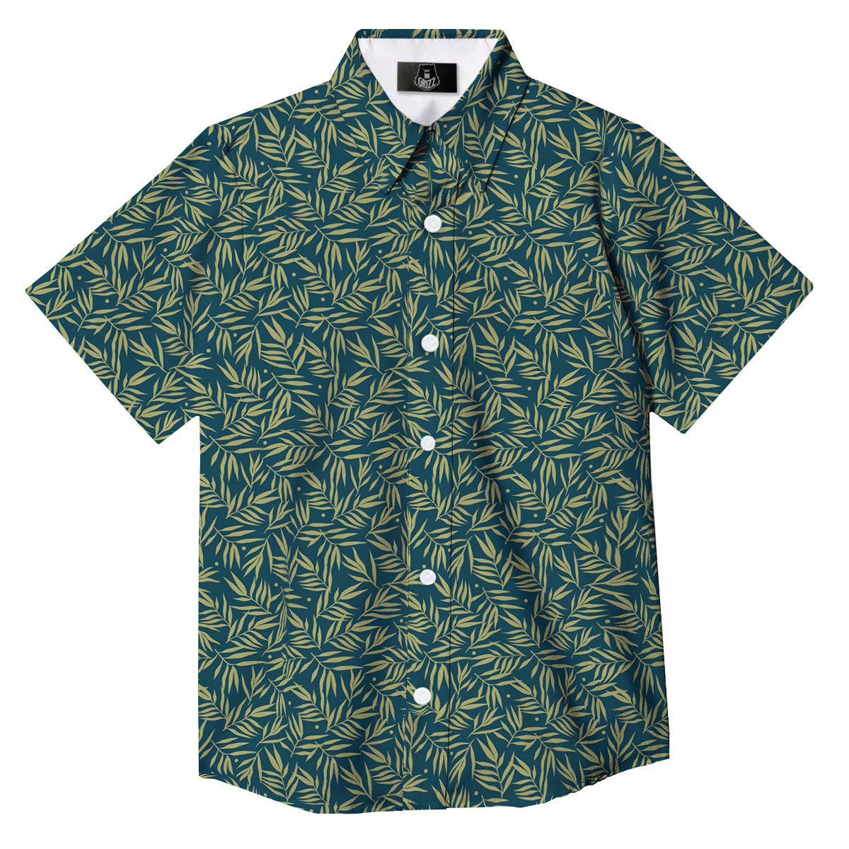 Tree Bamboo Green Print Pattern Button Up Shirt-grizzshop
