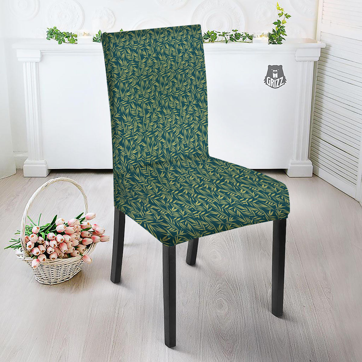 Tree Bamboo Green Print Pattern Dining Chair Slipcover-grizzshop