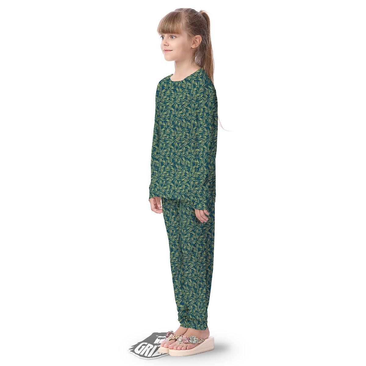 Tree Bamboo Green Print Pattern Kid's Pajamas-grizzshop