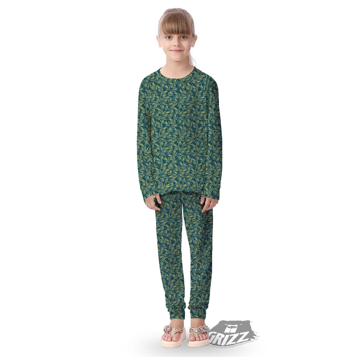 Tree Bamboo Green Print Pattern Kid's Pajamas-grizzshop