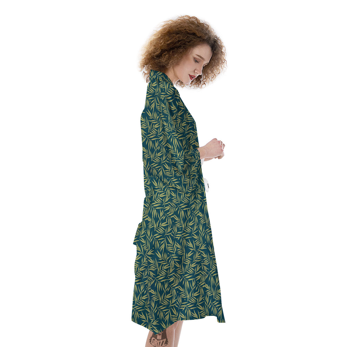 Tree Bamboo Green Print Pattern Kimono-grizzshop