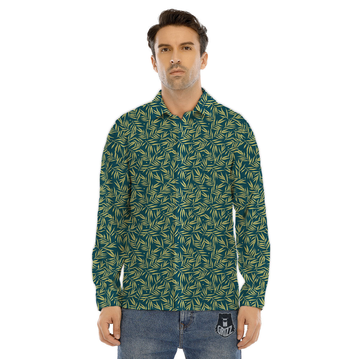 Tree Bamboo Green Print Pattern Men's Dress Shirts-grizzshop