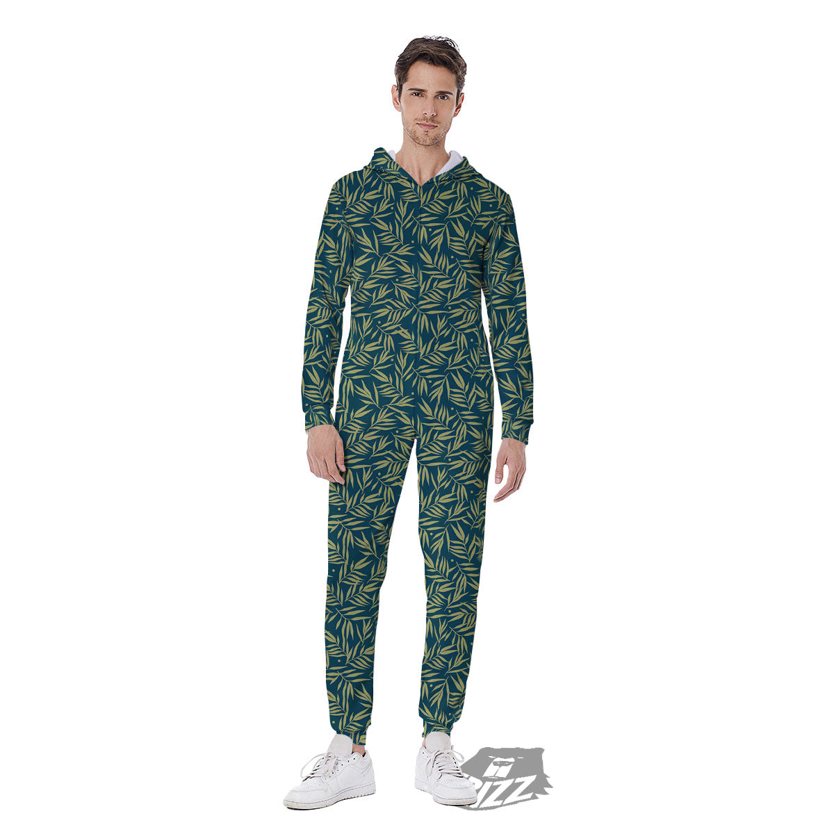 Tree Bamboo Green Print Pattern Men's Jumpsuit-grizzshop