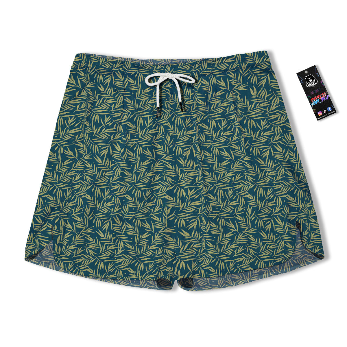 Tree Bamboo Green Print Pattern Men's Running Shorts-grizzshop