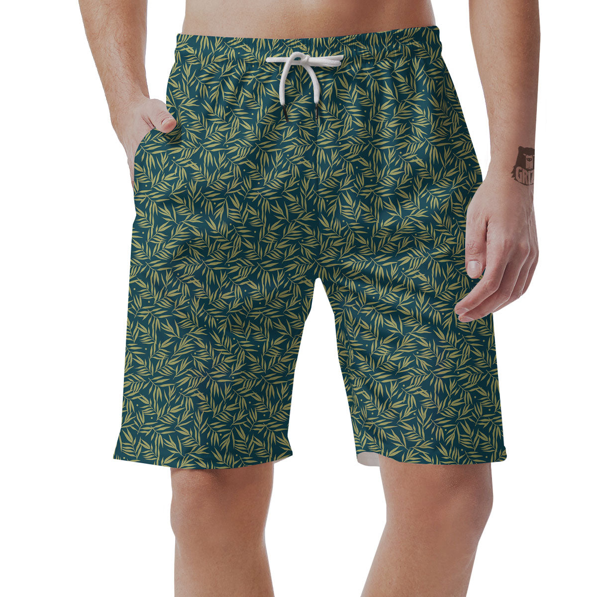 Tree Bamboo Green Print Pattern Men's Shorts-grizzshop