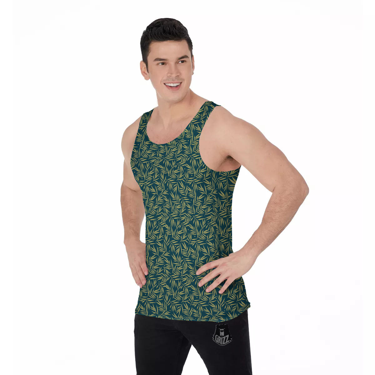 Tree Bamboo Green Print Pattern Men's Tank Top-grizzshop