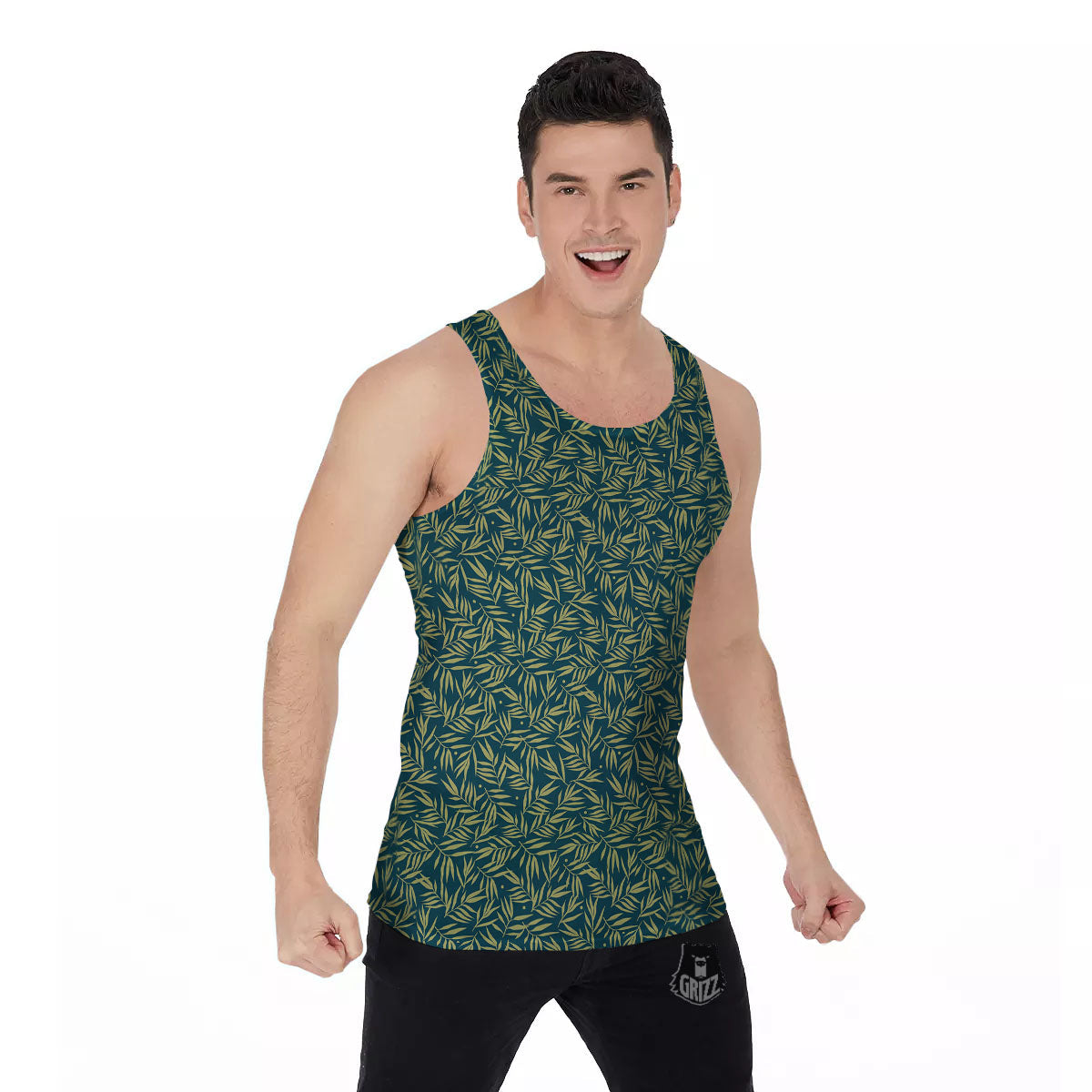 Tree Bamboo Green Print Pattern Men's Tank Top-grizzshop