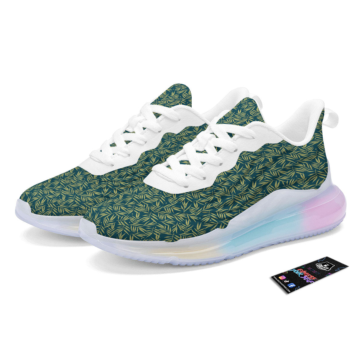 Tree Bamboo Green Print Pattern Running Sneakers-grizzshop