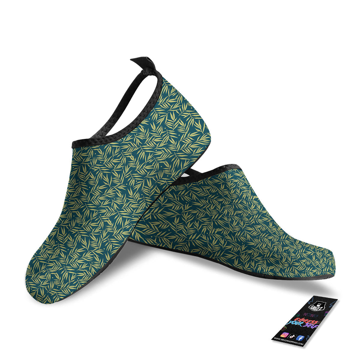 Tree Bamboo Green Print Pattern Water Shoes-grizzshop