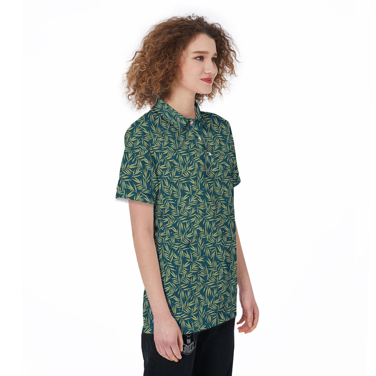 Tree Bamboo Green Print Pattern Women's Golf Shirts-grizzshop