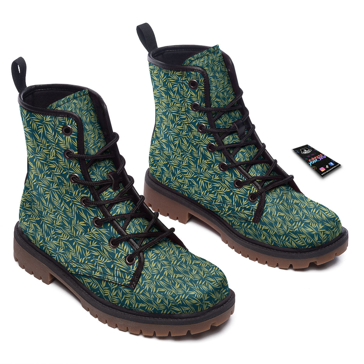 Tree Bamboo Green Print Pattern Work Boots-grizzshop