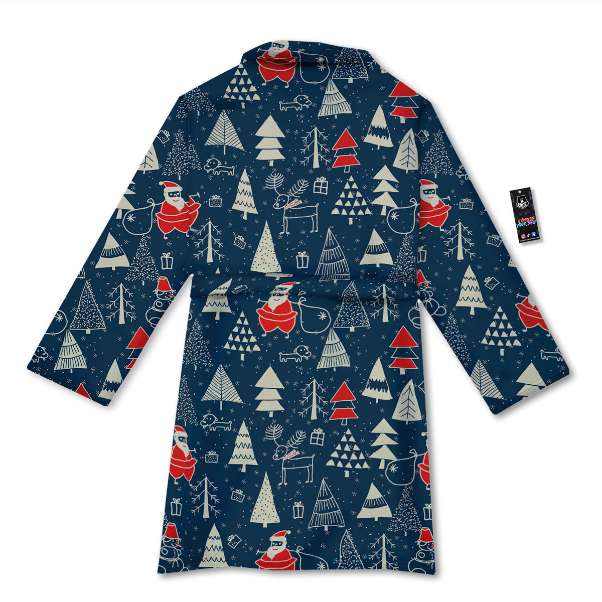 Tree Merry Christmas Print Pattern Bathrobe-grizzshop