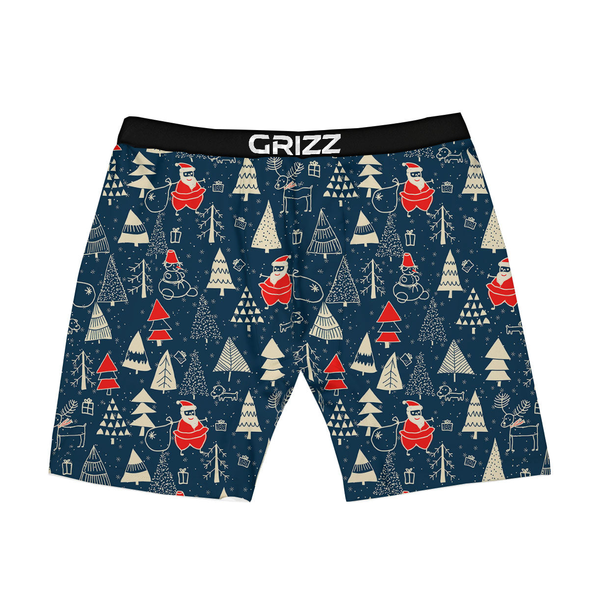 Tree Merry Christmas Print Pattern Boxer Briefs-grizzshop