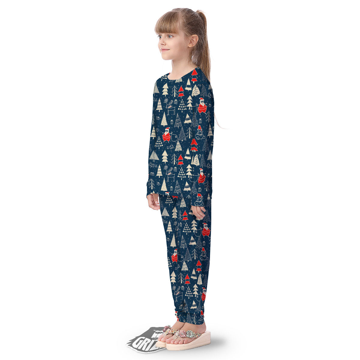 Tree Merry Christmas Print Pattern Kid's Pajamas-grizzshop