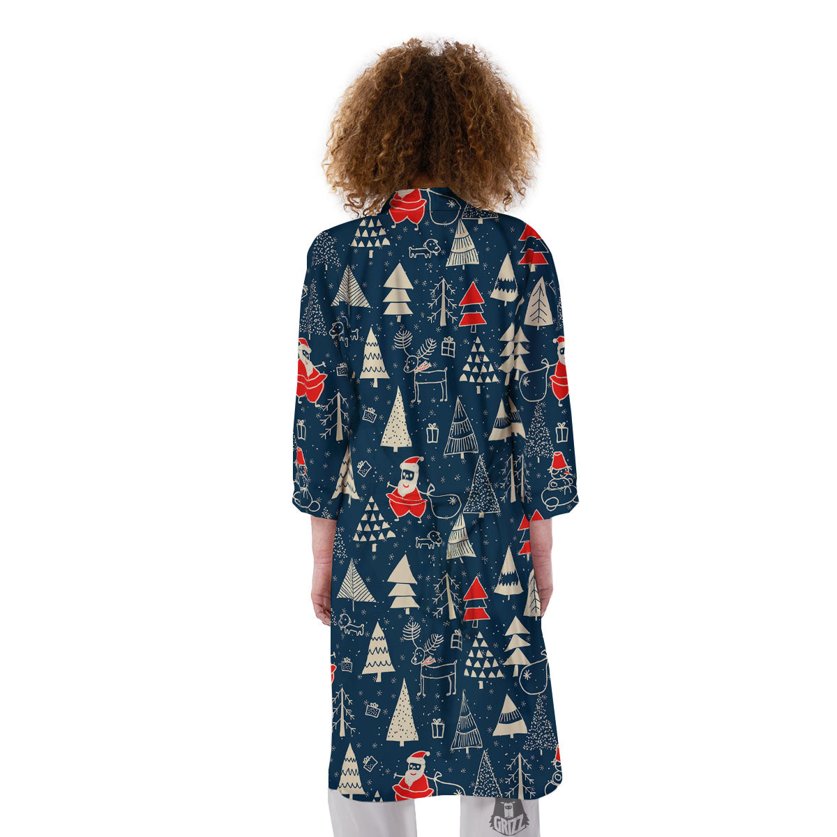 Tree Merry Christmas Print Pattern Kimono-grizzshop