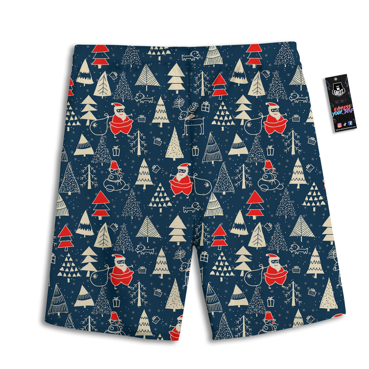 Tree Merry Christmas Print Pattern Men's Athletic Shorts