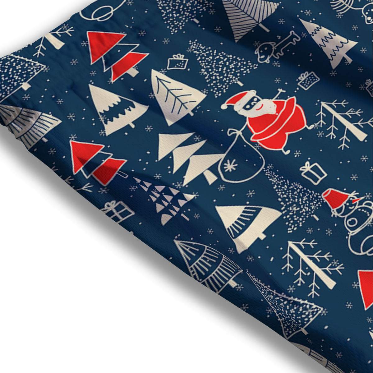 Tree Merry Christmas Print Pattern Mesh Shorts