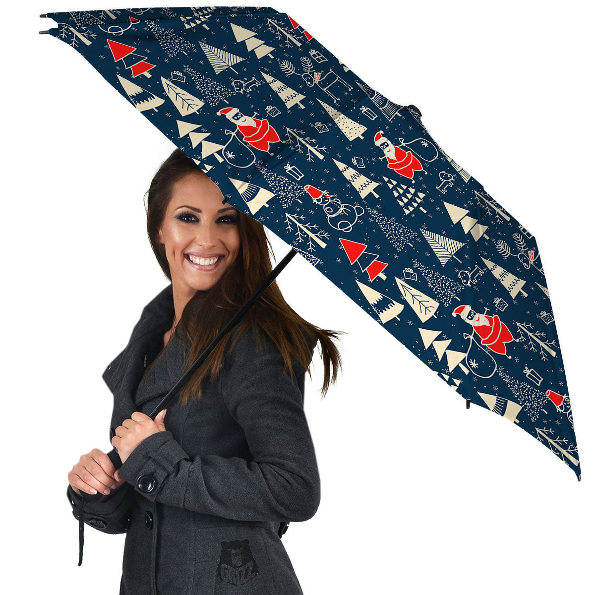 Tree Merry Christmas Print Pattern Umbrella-grizzshop