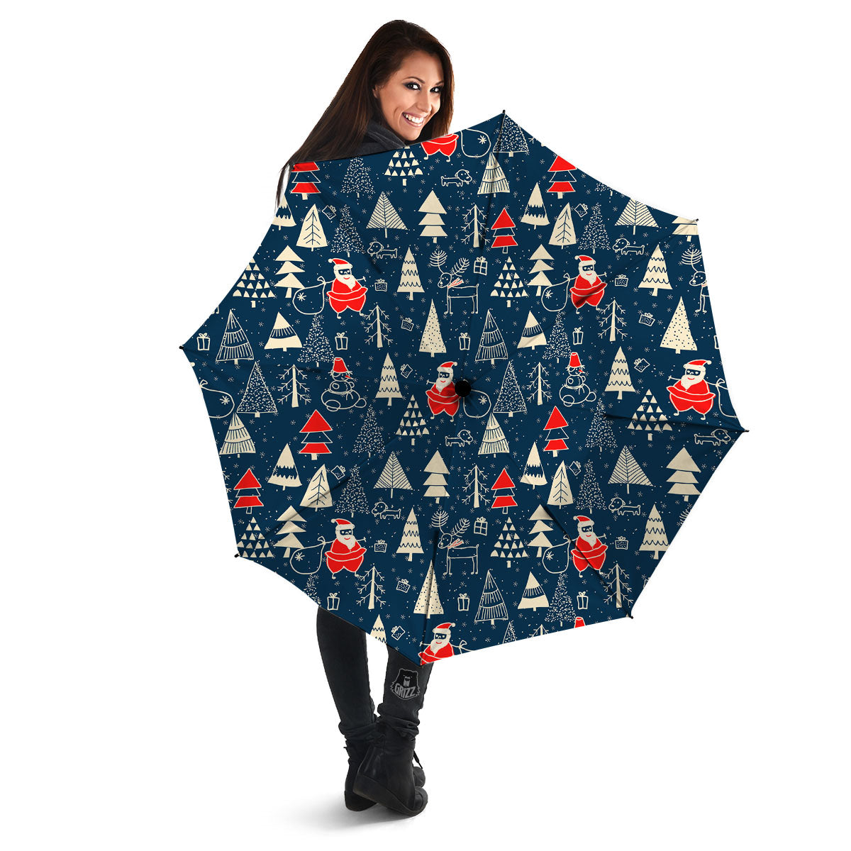 Tree Merry Christmas Print Pattern Umbrella-grizzshop