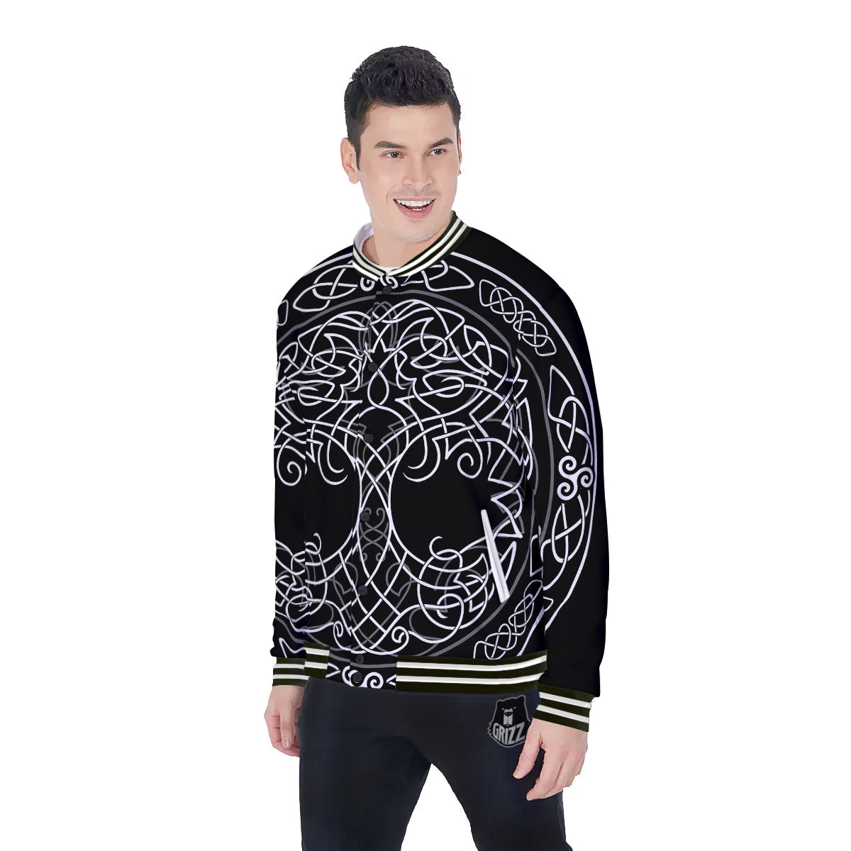 Tree Of Life Celtic Knot Print Baseball Jacket-grizzshop