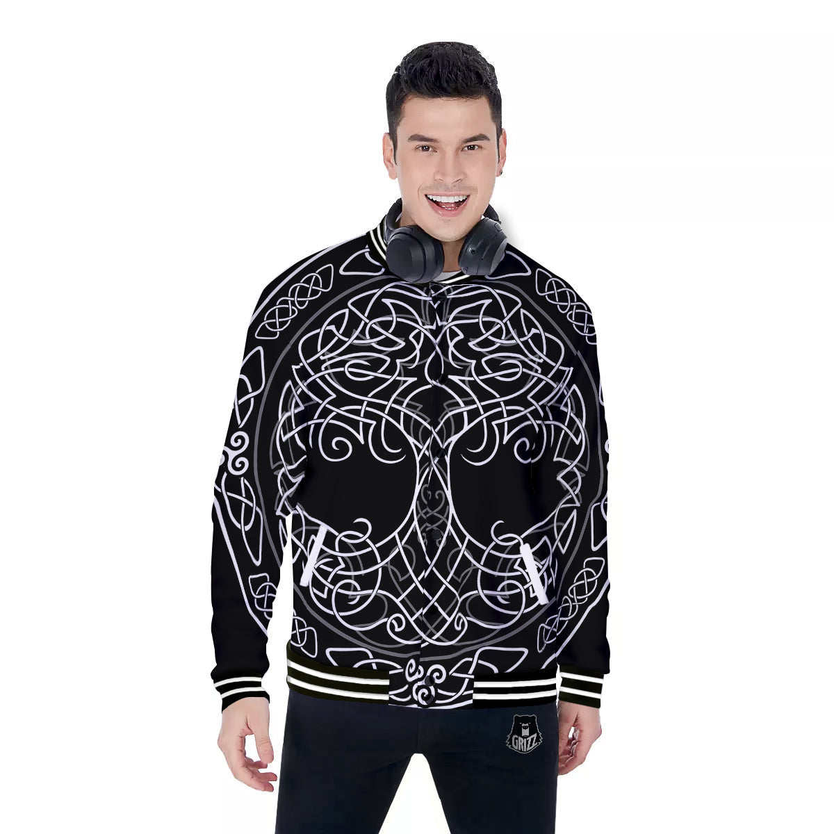 Tree Of Life Celtic Knot Print Baseball Jacket-grizzshop