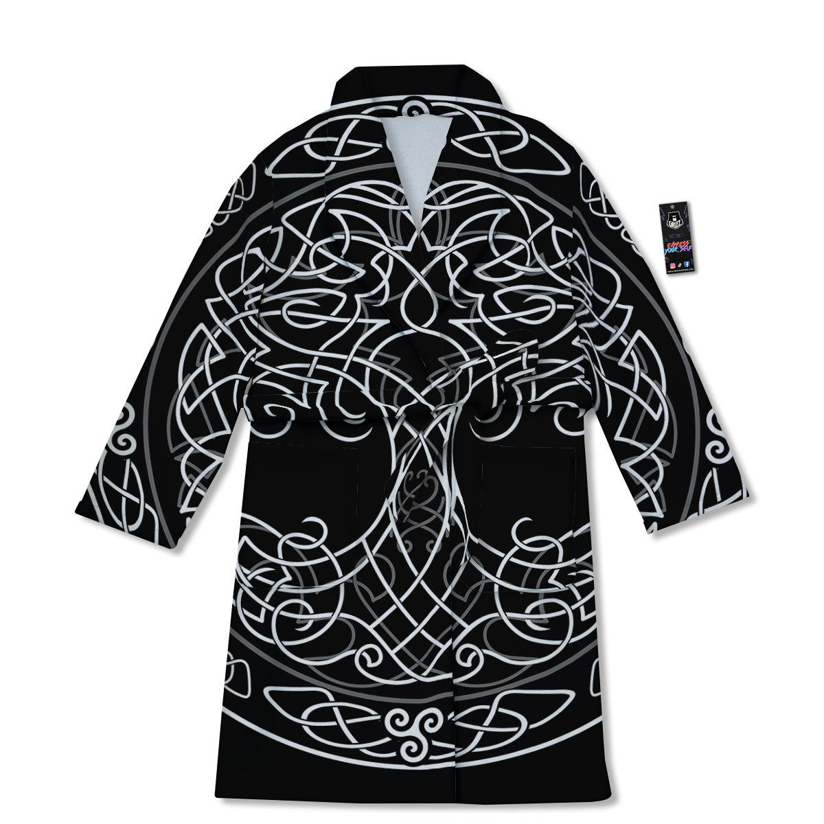 Tree Of Life Celtic Knot Print Bathrobe-grizzshop