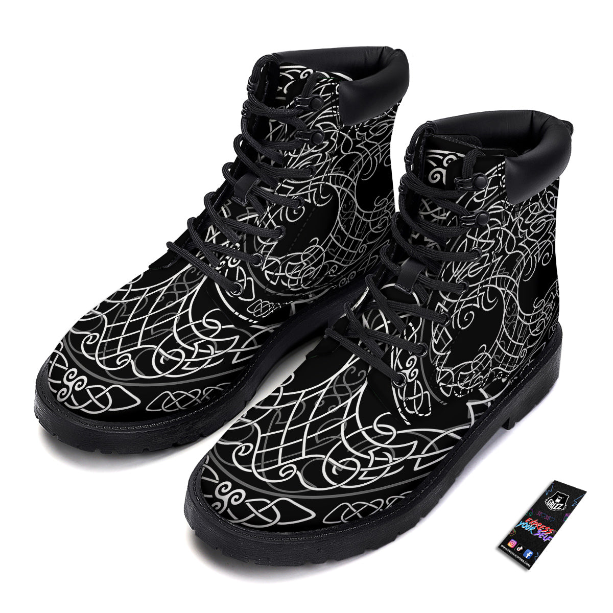 Tree Of Life Celtic Knot Print Boots-grizzshop
