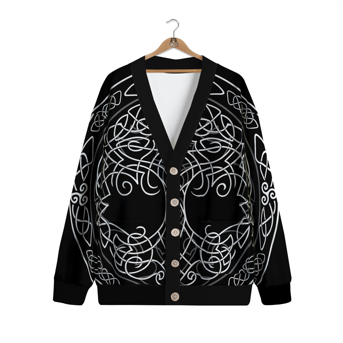 Tree Of Life Celtic Knot Print Cardigan-grizzshop