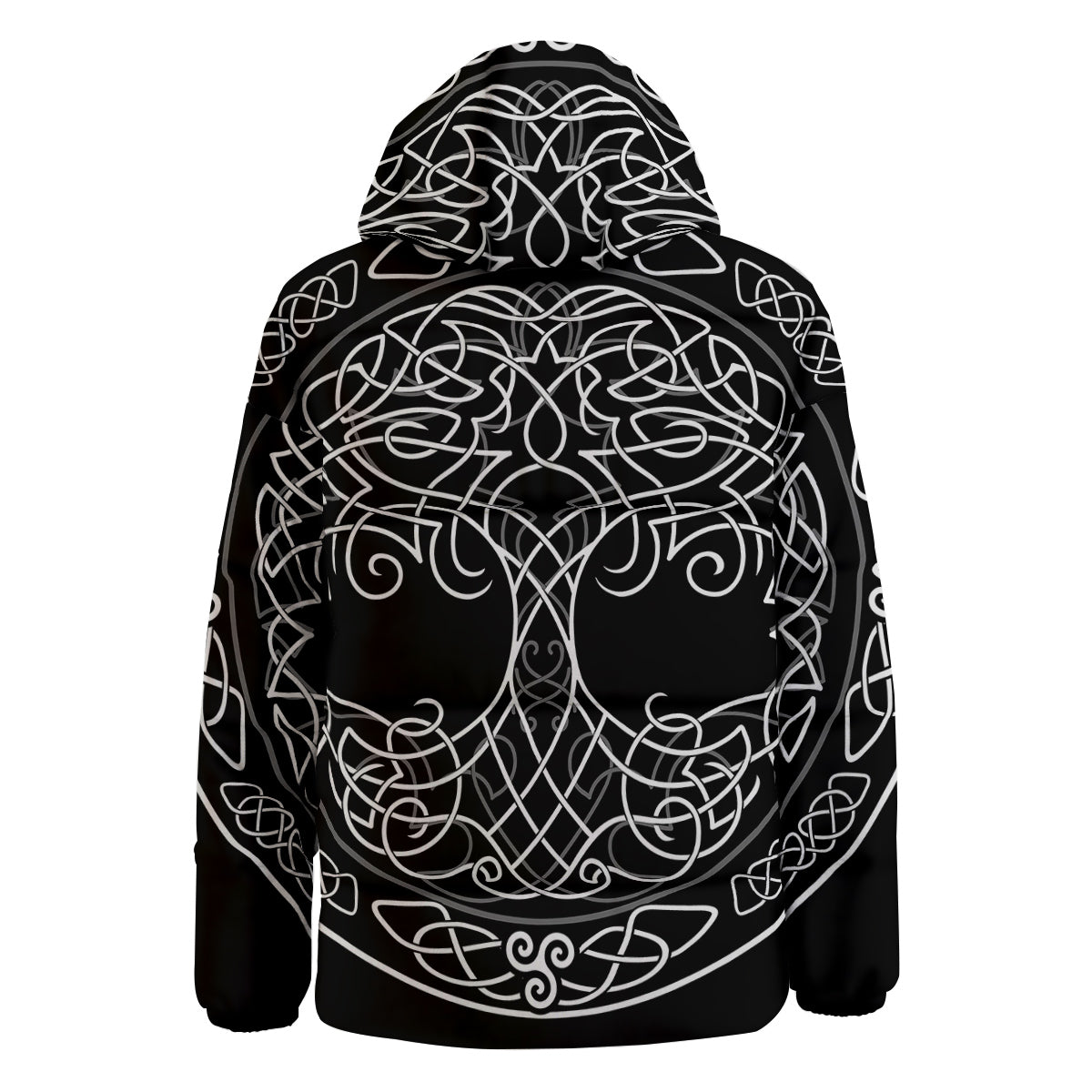 Tree Of Life Celtic Knot Print Down Jacket-grizzshop