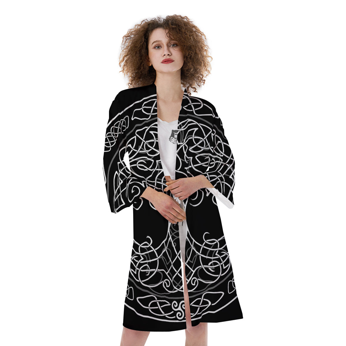 Tree Of Life Celtic Knot Print Kimono-grizzshop