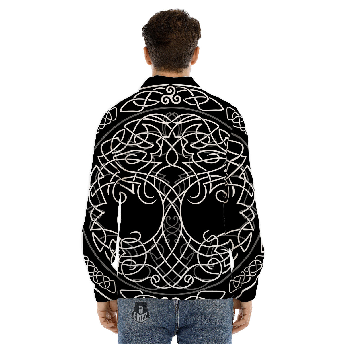 Tree Of Life Celtic Knot Print Men's Dress Shirts-grizzshop