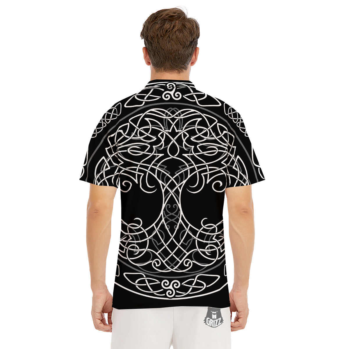 Tree Of Life Celtic Knot Print Men's Golf Shirts-grizzshop