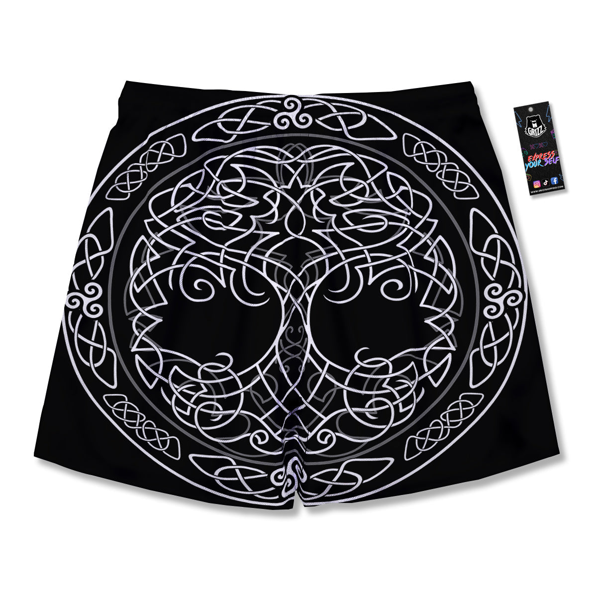 Tree Of Life Celtic Knot Print Men's Running Shorts-grizzshop