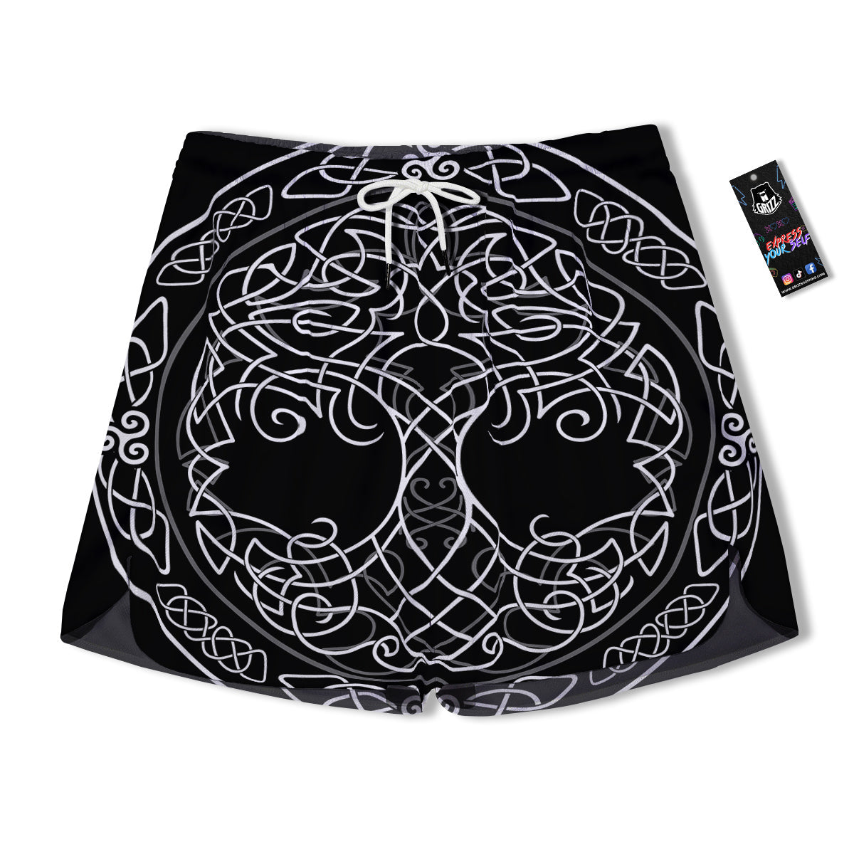 Tree Of Life Celtic Knot Print Men's Running Shorts-grizzshop